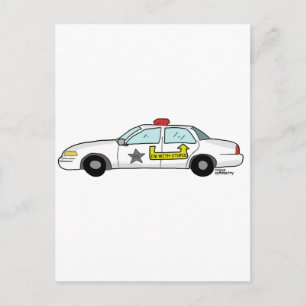 Carte Postale Im With Stupid logo sur la voiture de patrouille d