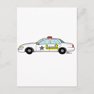 Carte Postale Im With Stupid logo sur la voiture de patrouille d