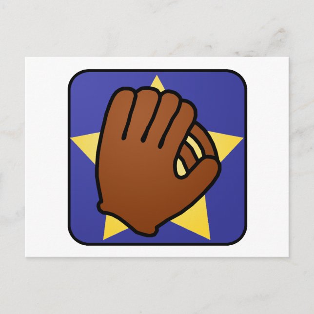 Carte Postale Image de dessin animé sports gant de baseball étoi (Devant)