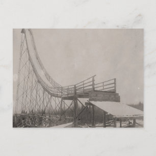 Carte Postale Image de ski vintage, Sécurité de saut de ski!