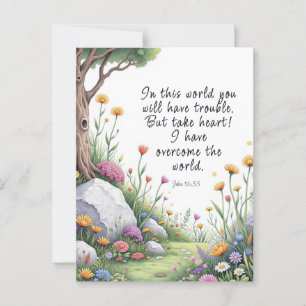 Carte Postale Image de verset biblique Jean 16:33 Affiche