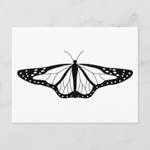 Carte Postale Image Papillon en noir et blanc