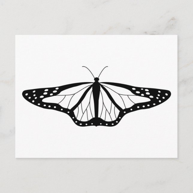 Carte Postale Image Papillon en noir et blanc (Devant)