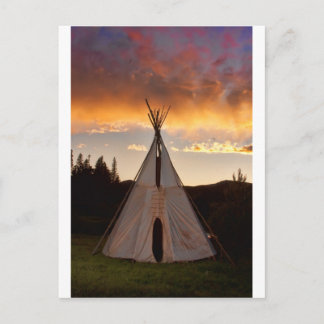 Carte Postale Image verticale de Teepee Sunset indienne