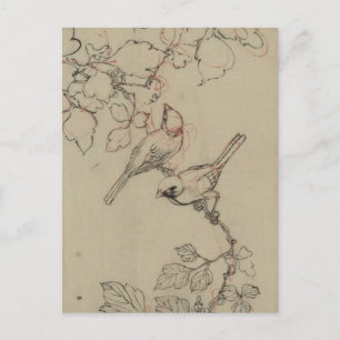 Carte Postale Image vintage d'oiseaux japonais
