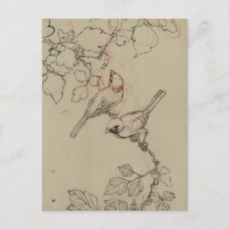 Carte Postale Image vintage d'oiseaux japonais