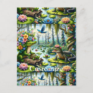 Carte Postale Imaginaire alligator marécage Thunder_Cove