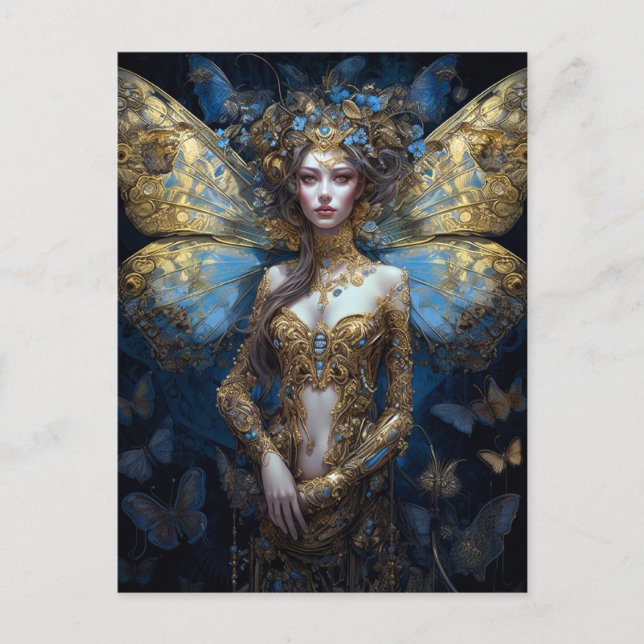 Carte Postale Imaginaire Blue Gold Fairy (Devant)