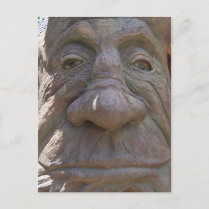 Carte Postale Imaginaire Bois sculptant Vieux visage dans l'arbr