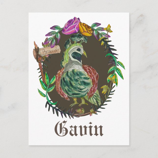 Carte Postale Imaginaire brocoli caille - caille mignonne (Devant)
