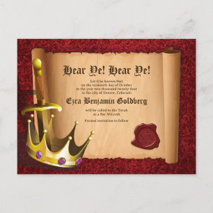 Carte Postale Imaginaire Chevalier Médiéval Bar Mitzvah Enregist