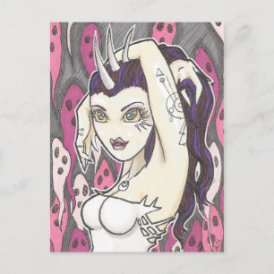 Carte postale Imaginaire de dessins animés rose Gh