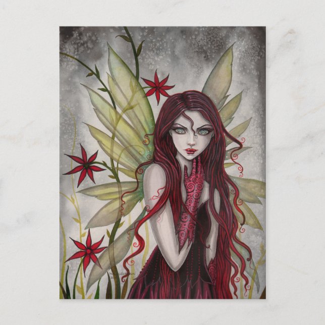 Carte Postale Imaginaire de fleur d'araignée Art par Molly Harri (Devant)