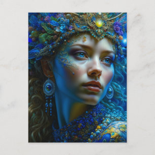 Carte Postale Imaginaire Ethéal Art Princesse Guerrier Mystique