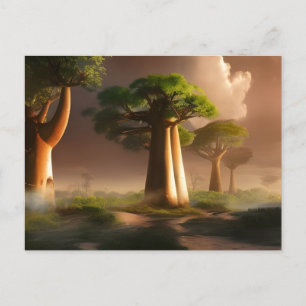 Carte Postale Imaginaire forestier du baobab à Madagascar