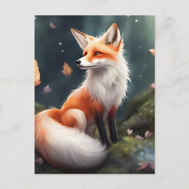 Carte Postale Imaginaire Fox Nature Art (Devant)