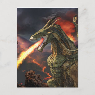 Carte Postale Imaginaire magique du dragon de respiration par le