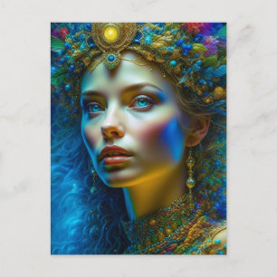 Carte Postale Imaginaire magique Ethéal Art Belle déesse