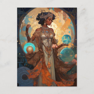Carte Postale Imaginaire noir Sorceress Imaginaire magique