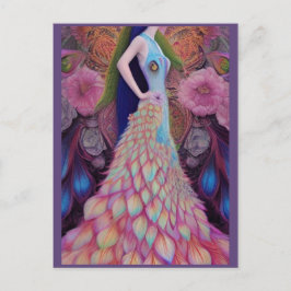 Carte Postale Imaginaire Peacock Mariage robe Fairytale Mariée P