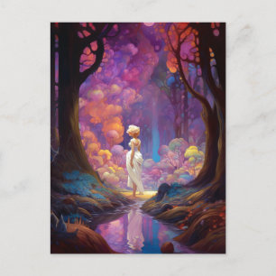 Carte Postale Imaginaire surréaliste Forêt forestière Paysage Ar
