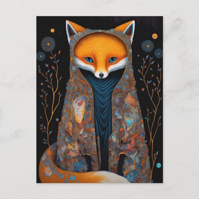 Carte Postale Imaginaire Whimsical Fox Woodland (Devant)