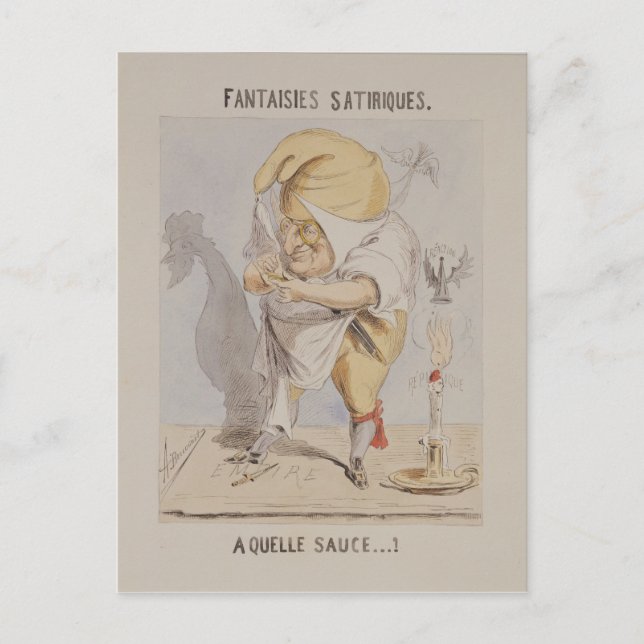 Carte Postale Imaginaires satiriques, caricature d'Adolphe (Devant)
