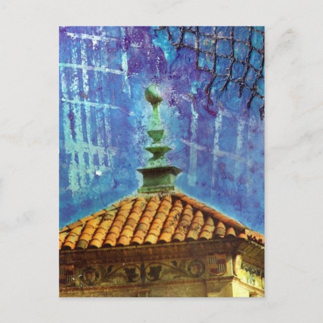 Carte Postale Immeuble Plaza Collage multimédia mixte (Devant)