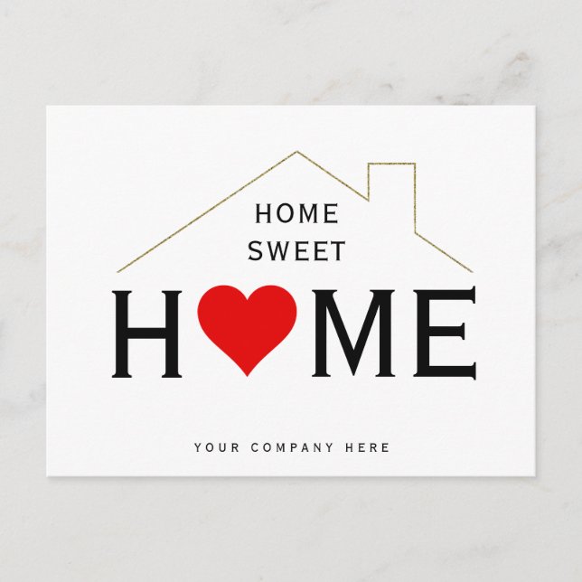 Carte Postale Immobilier Home Sweet Home Promotionnel  (Devant)