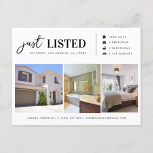 Carte Postale Immobilier juste répertorié 3 Photo Marketing