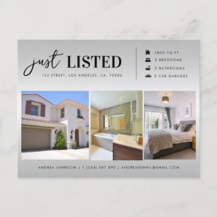 Carte Postale Immobilier juste répertorié 3 Photo Marketing