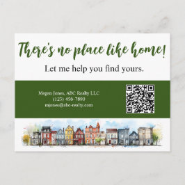 Carte Postale Immobilier No Place Like Home Marketing vert