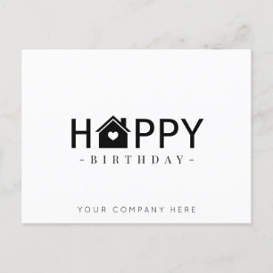Carte Postale Immobilier noir Joyeux anniversaire