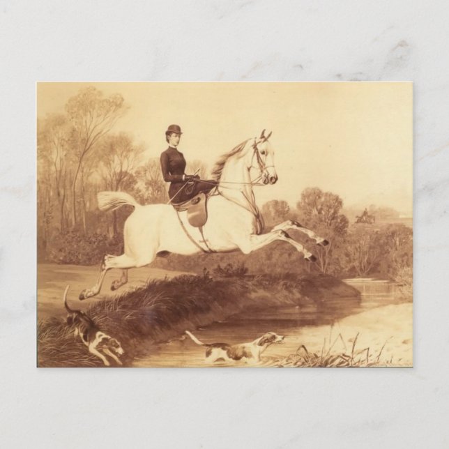 Carte Postale Impératrice Elisabeth à cheval en amazone #021SS (Devant)
