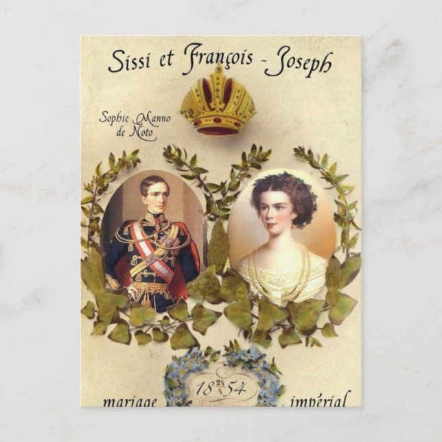 Carte Postale Impératrice Elisabeth d'Autriche & Empereur (Devant)