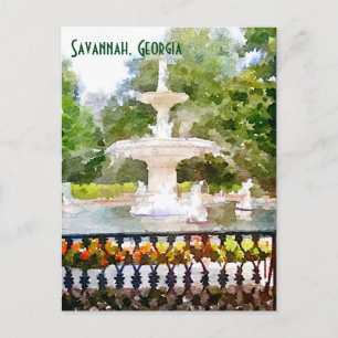 Carte Postale Impression à l'aquarelle de la fontaine Forsyth à