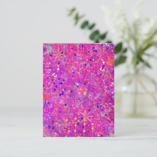 Carte Postale Impression abstraite Jubilé Magenta