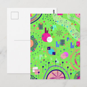 Carte Postale Impression abstraite vert citron
