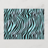 Impression Animale Peau de Zèbre Turquoise Bleu Cl