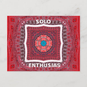 Carte Postale Impression artistique de motif Ajrak de la culture