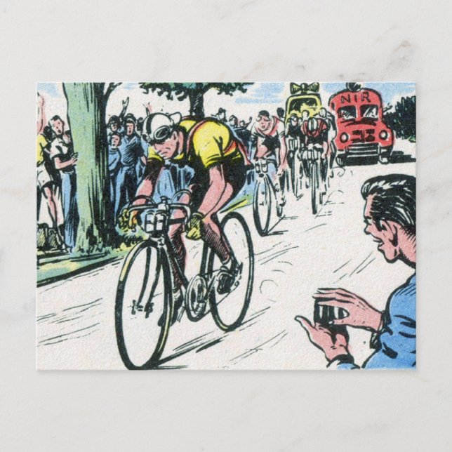 Carte Postale Impression cyclable vintage (Devant)