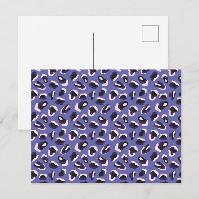 Carte Postale Impression d'animal abstrait violet (Devant / Derrière)