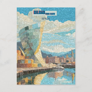 Carte Postale Impression d'art de Bilbao Espagne, Illustration d