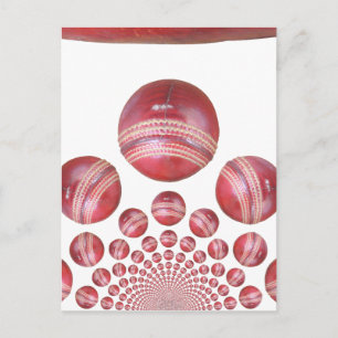 Carte Postale Impression de la balle de cricket de Sports Lover