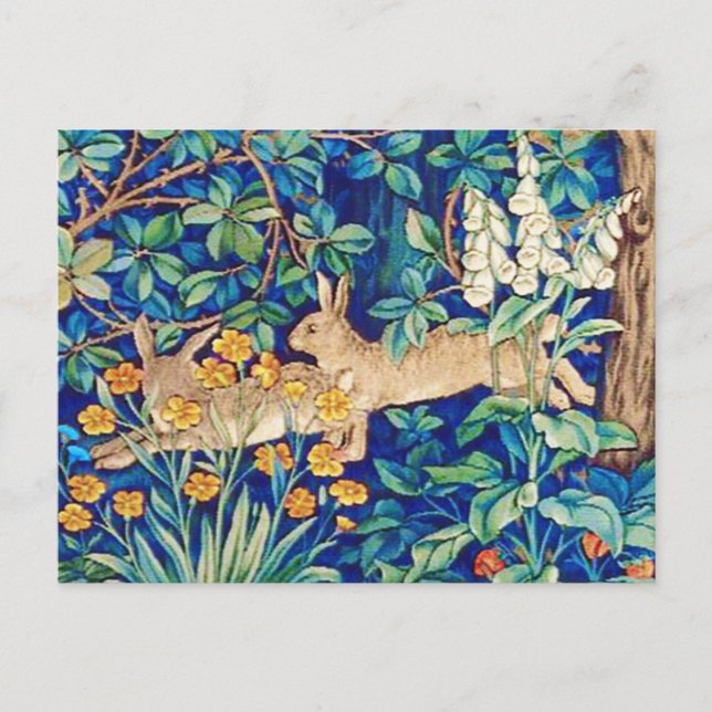 Carte Postale Impression de lapins sauvages "Deux Lièvres" de Wi (Devant)