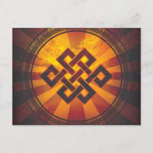 Carte Postale Impression de noeud sans fin vintage