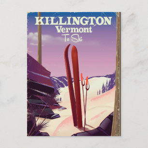 Carte Postale Impression de voyage à ski à Killington, Vermont.