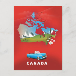 Carte Postale Impression de voyage illustrée du Canada.