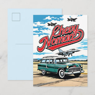Carte Postale Impression d'illustration Pop Art ciel rétro class