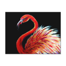 Carte postale Impression Flamant rose Art